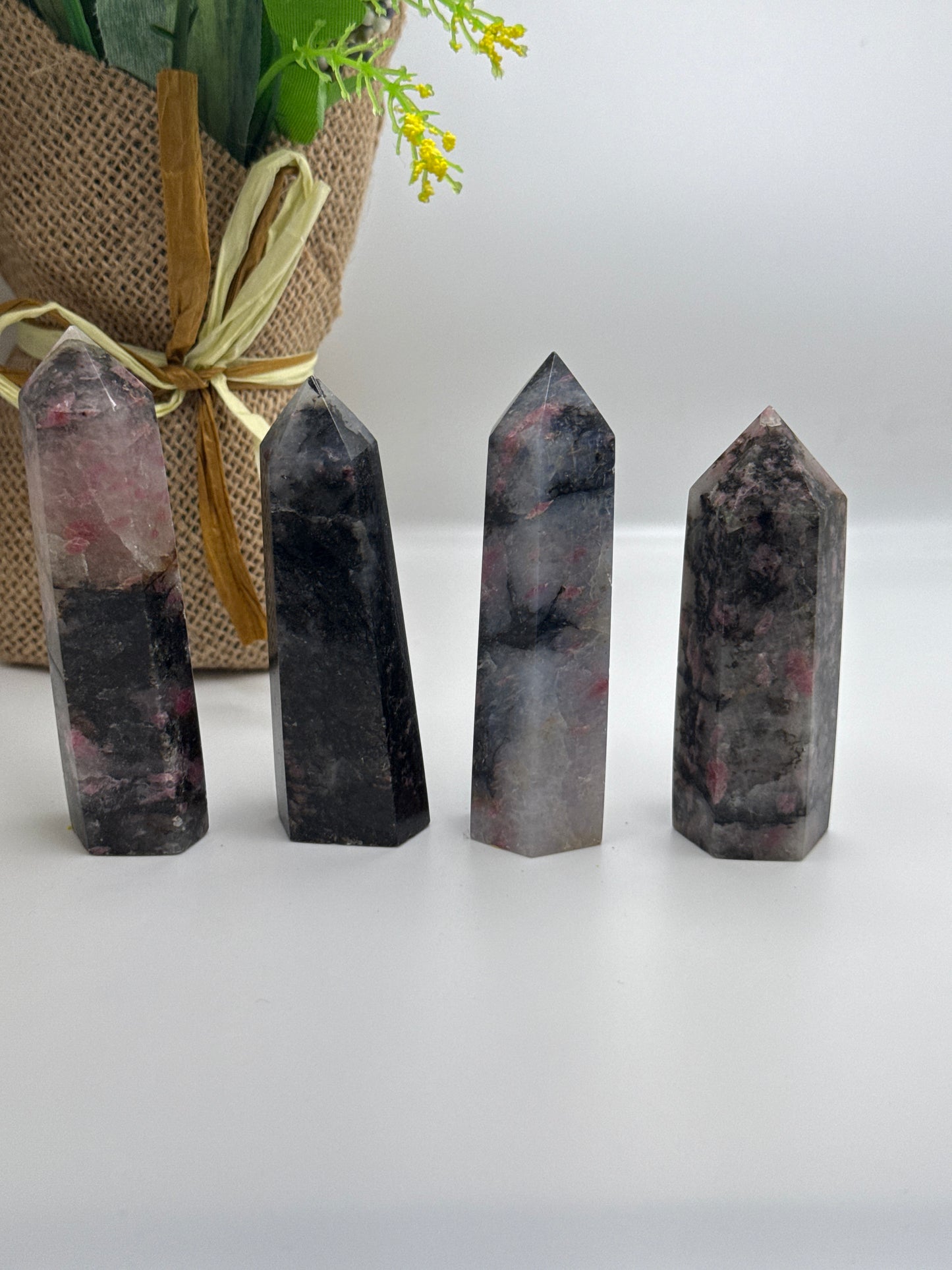 Pink and Black Tourmaline Tower