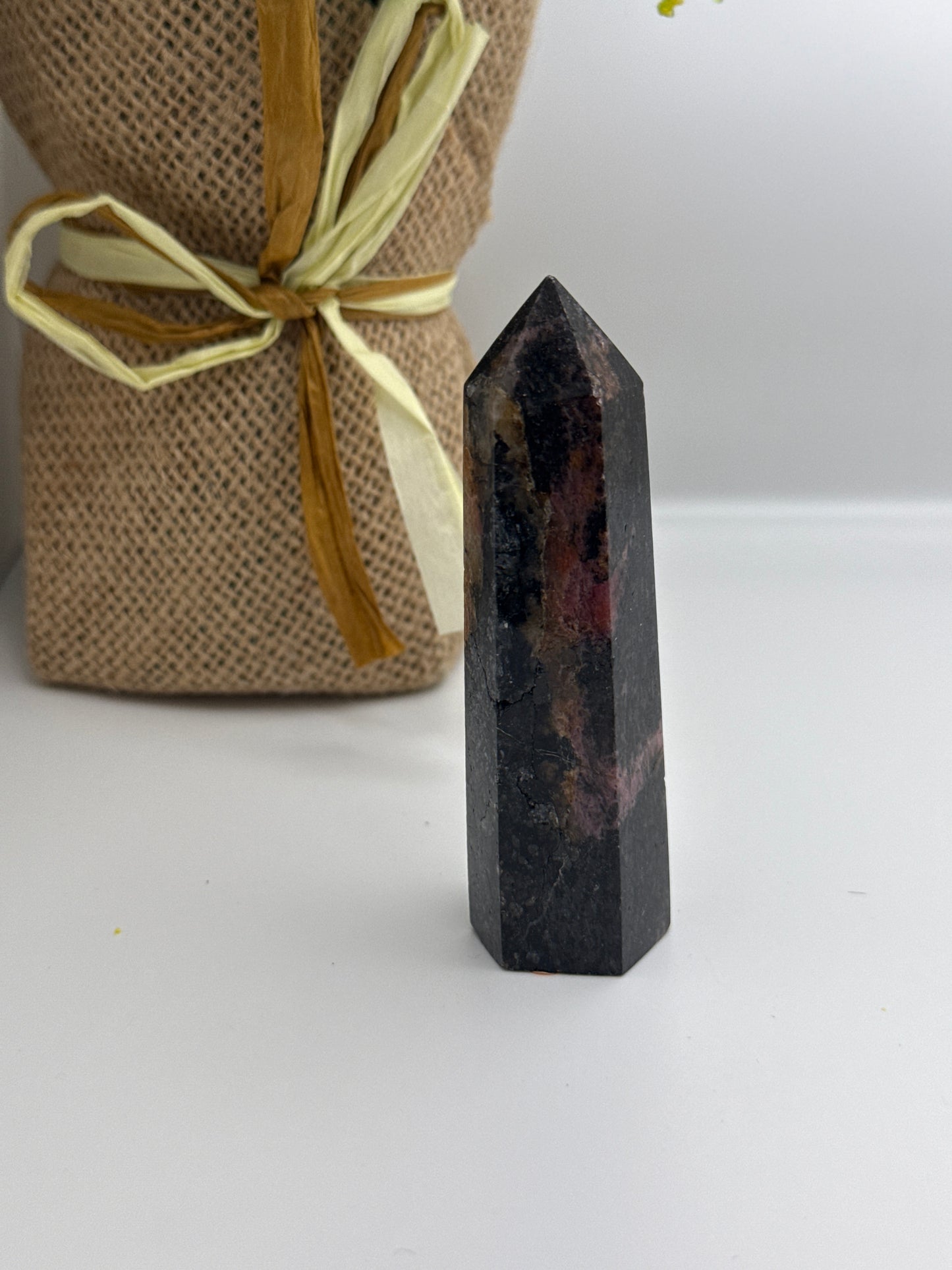 Pink and Black Tourmaline Tower