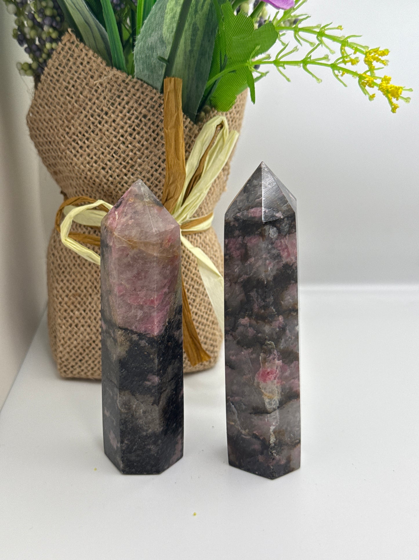 Pink and Black Tourmaline Tower