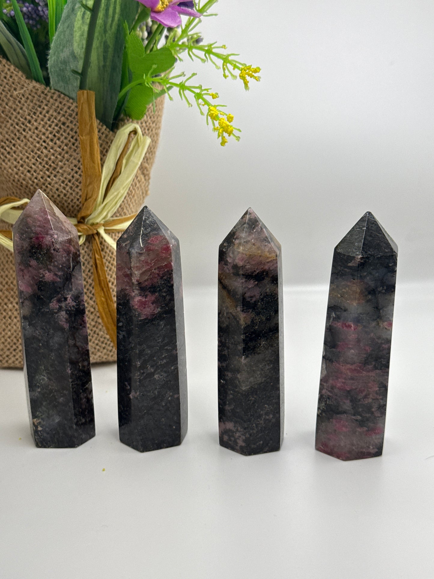 Pink and Black Tourmaline Tower