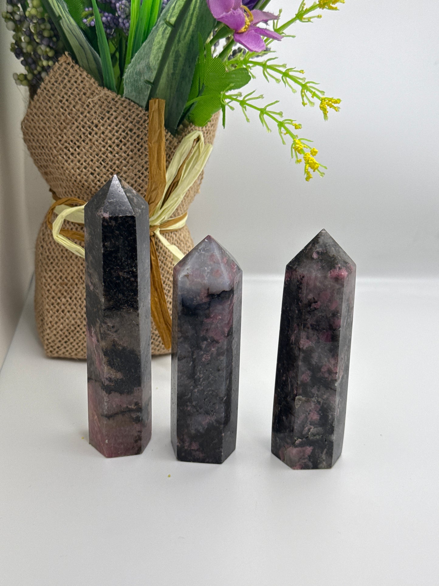 Pink and Black Tourmaline Tower
