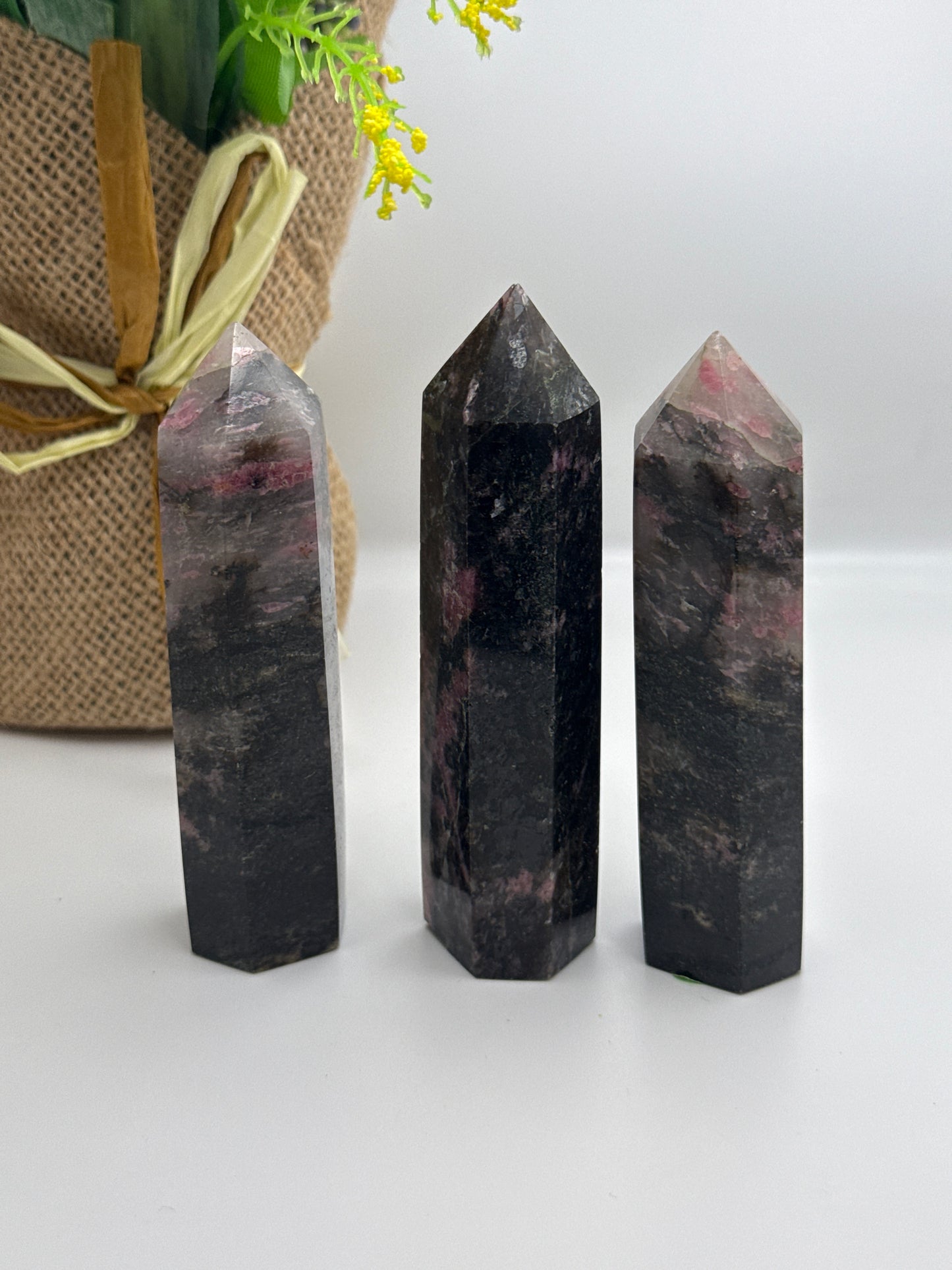 Pink and Black Tourmaline Tower