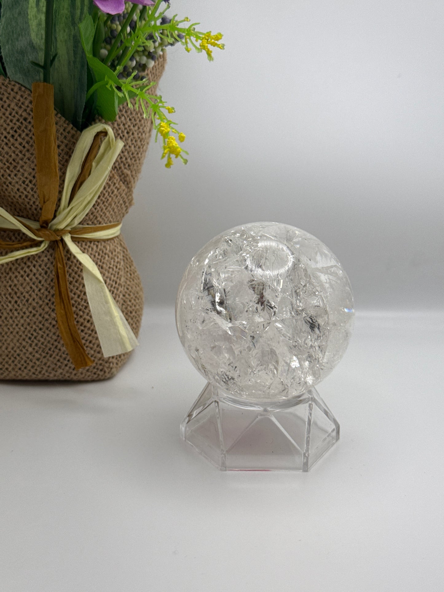 Crackle Quartz Sphere