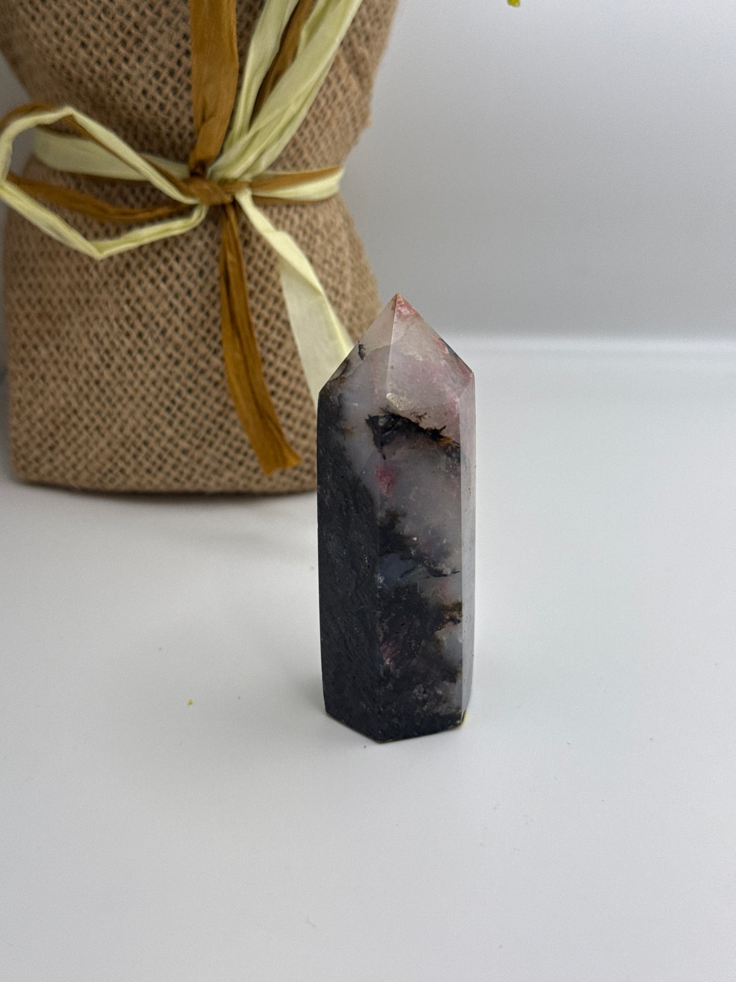 Pink and Black Tourmaline Tower