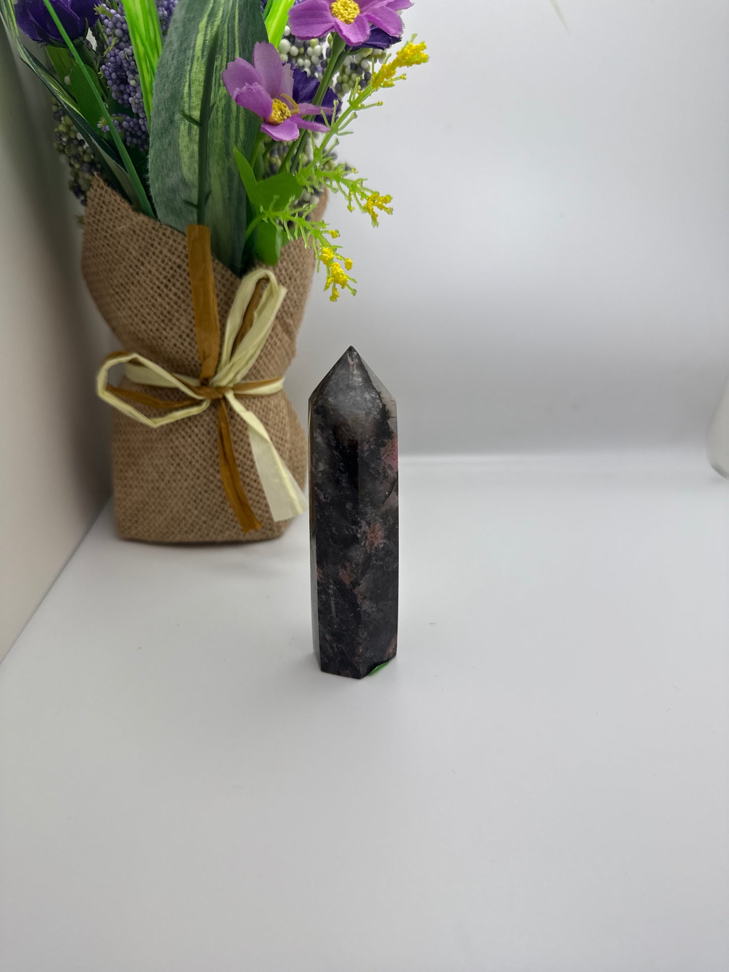 Pink and Black Tourmaline Tower