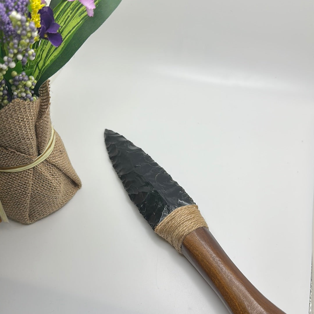 Black Obsidian Knife Carving
