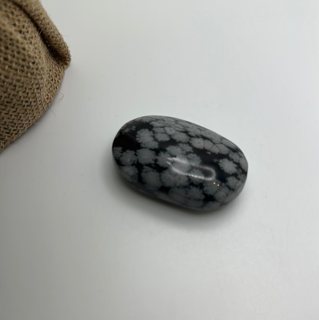 Snowflake Obsidian Palm Stone