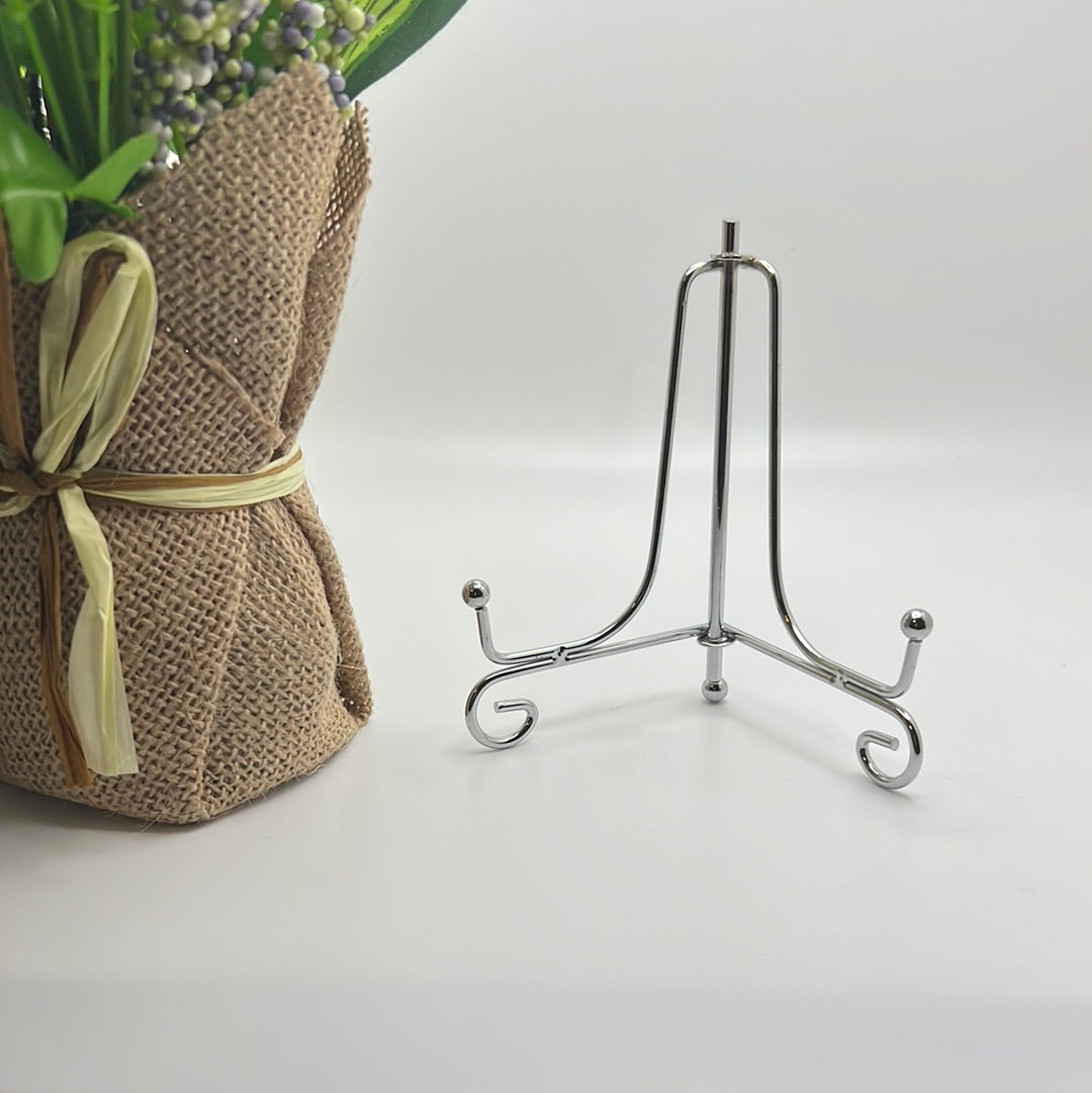 Silver Metal Slab Stand