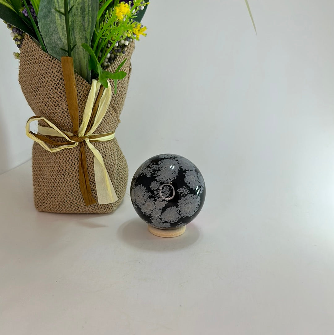 Snowflake Obsidian Sphere