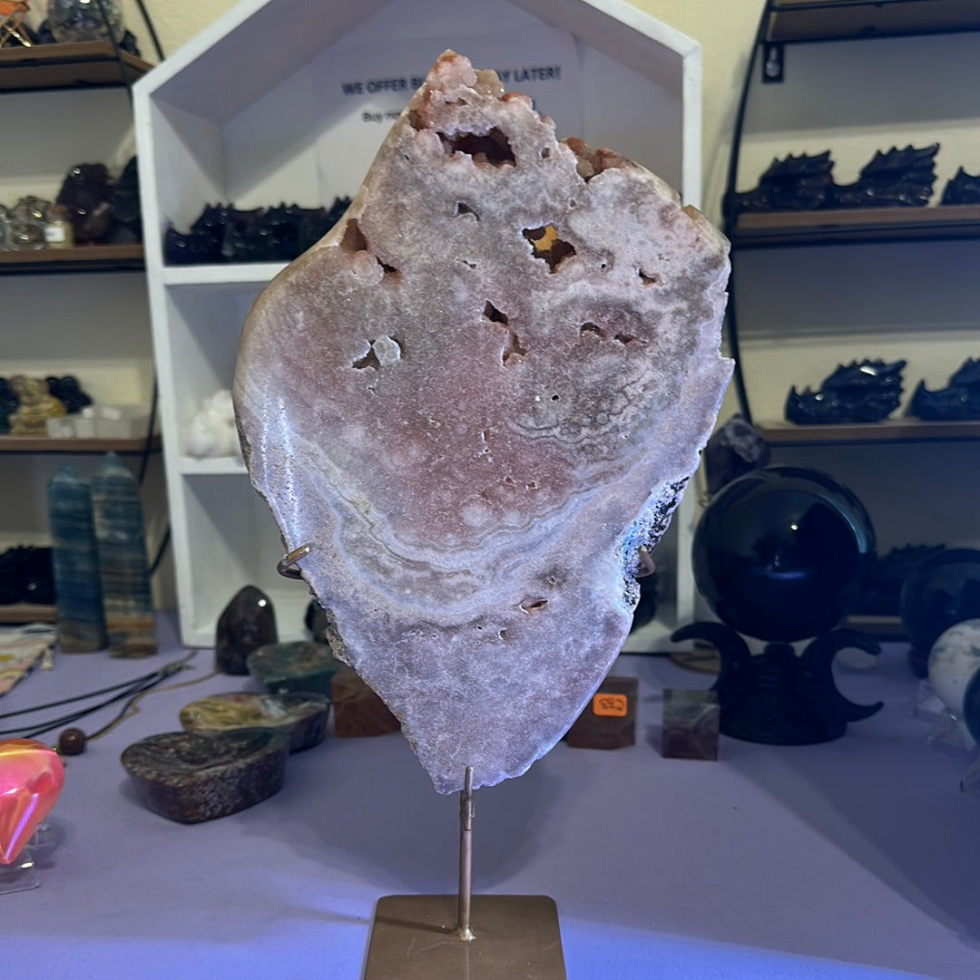 Pink Amethyst Slab with Stand