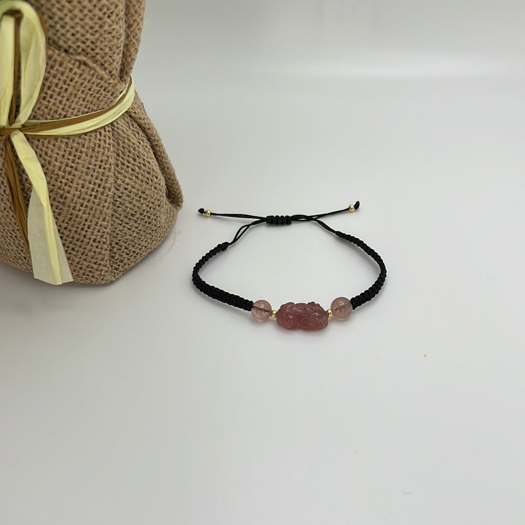 Strawberry Quartz Pixiu Bracelet