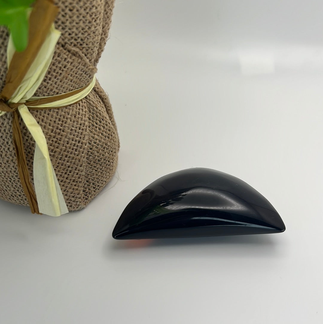 Rainbow Obsidian Moon Carving