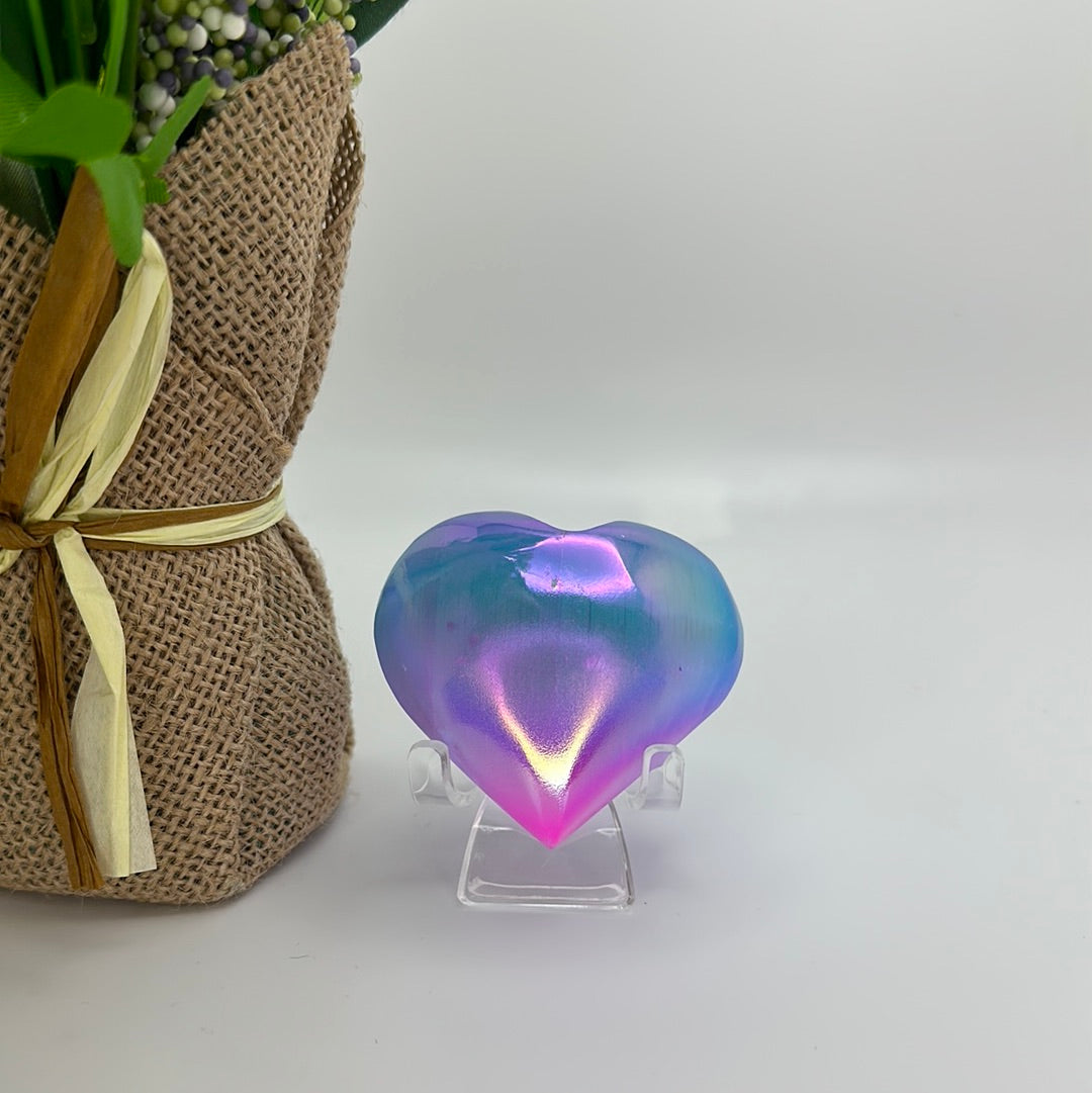 Aura Selenite Heart