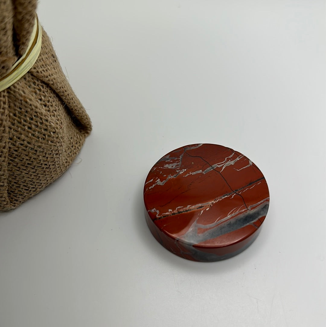 Red Jasper Coin Shape