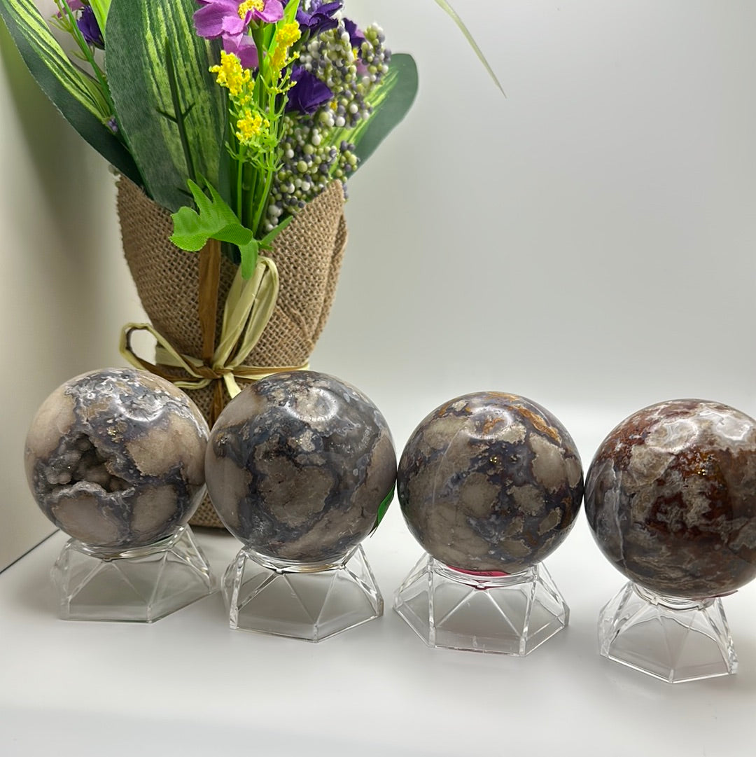 Blue Flower Agate Sphere