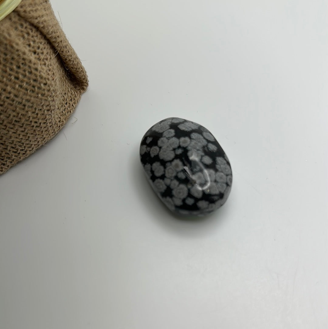 Snowflake Obsidian Palm Stone