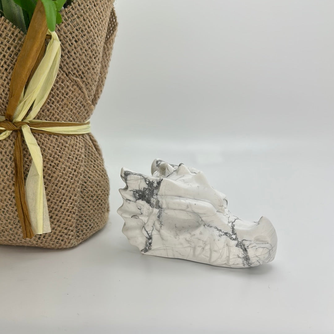 Howlite Dragon Head