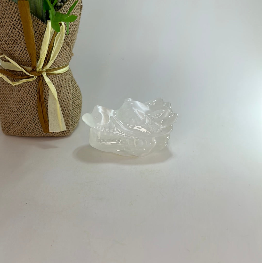 Selenite Dragon Head