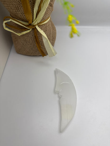 Selenite Moon Face