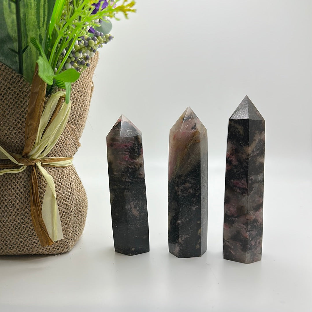 Pink and Black Tourmaline Tower