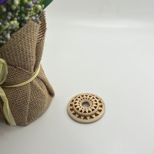 Wooden Double Flower Sphere Stand