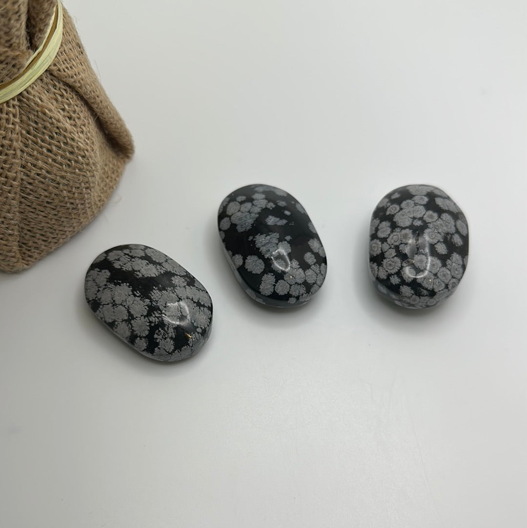 Snowflake Obsidian Palm Stone