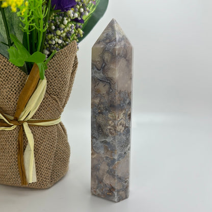 Blue Flower Agate Tower